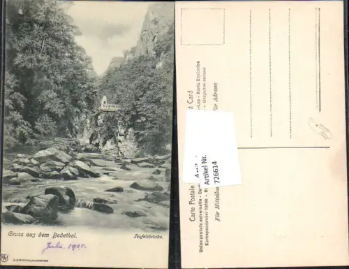 726614 Gruss aus dem Bodethal Bodetal Thale Treseburg Teufelsbrücke