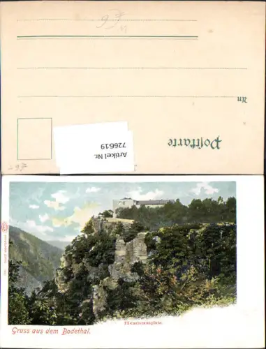 726619 Gruss aus dem Bodetal Bodethal Thale Treseburg Hexentanzplatz pub Louis Glaser 7341