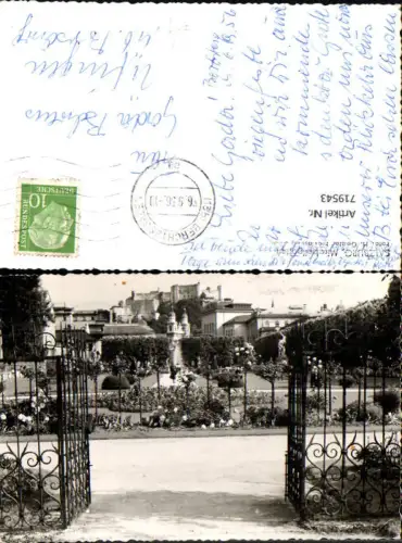 719543 Foto AK Salzburg Mirabellgarten Eisentor i. Vordergrund Blick a. Festung
