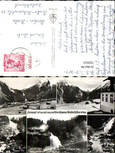 719553 Mehrbild AK Krimml m. d. Wasserfällen Filzstein Wasserfall