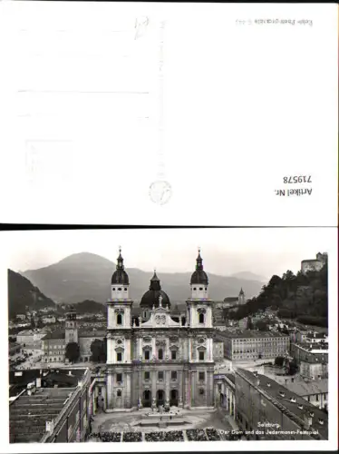 719578 Foto AK Salzburg Dom u. Jedermann-Festspiel Theater