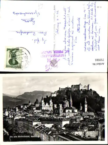 719581 Foto AK Salzburg Ansicht m. Festung Hohensalzburg