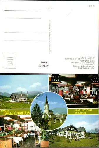 720031 Mehrbild AK Mariapfarr-Fanning Hotel Haus Carinth Kirche Gaststube