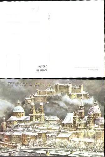 720144 Künstler AK Salzburg im Winter Weihnachten Neujahr