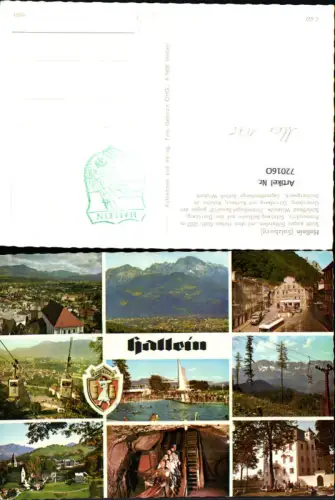 720160 Mehrbild AK Hallein geg. Schlenken m. d. Hohen Göll Pramerplatz Seilbahn Dürrnberg Bergwerk