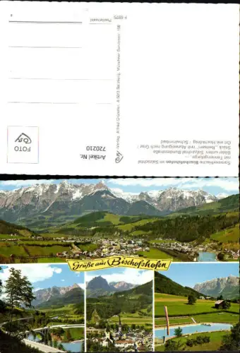 720210 Mehrbild AK Bischofshofen Salzachtal Ansicht m. Hochkönig Schwimmbad