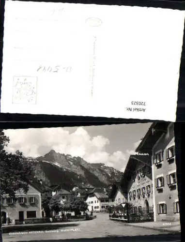 720323 Foto AK Abtenau Marktplatz Gasthof zum roten Ochsen Uhrmacher