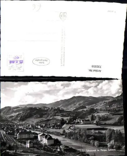 720359 Foto AK Schwarzach im Pongau Ansicht m. Gleise Eisenbahn