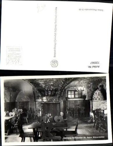720367 Foto AK Salzburg Stiftskeller St Peter Richardstübl Inneres