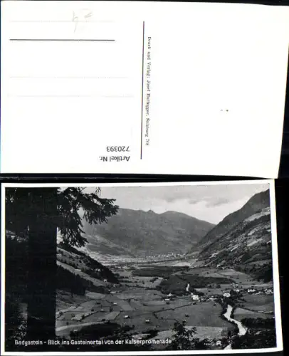 720393 Bad Gastein Badgastein Blick ins Gasteinertal v. d. Kaiserpromenade
