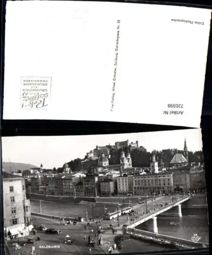720398 Foto AK Salzburg Staatsbrücke Brücke Bus Festung Hohensalzburg pub Cosy 59