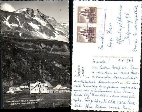 720412 Foto AK Rauris Ammererhof Kolm-Saigurn Hohen Sonnblick