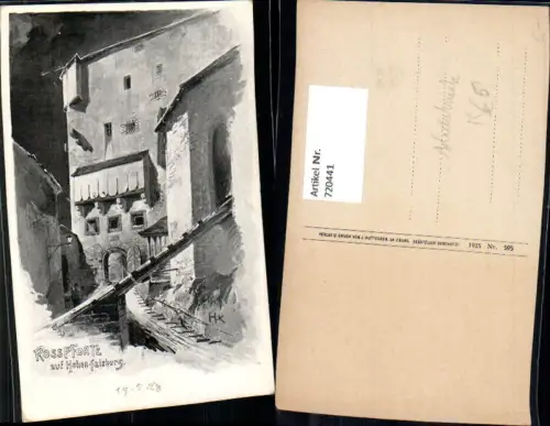 720441 Künstler AK Kulstrunk Salzburg Festung Hohensalzburg Rosspforte