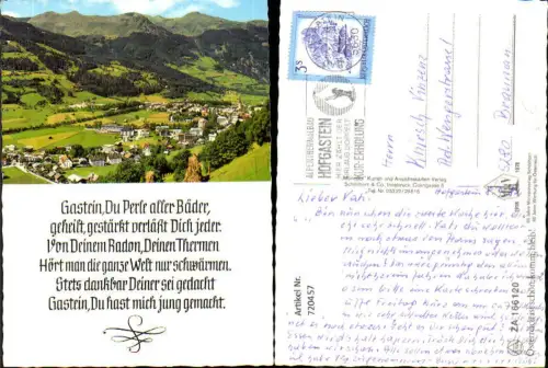 720457 Bad Hofgastein Text Spruch Gastein du Perle aller Bäder