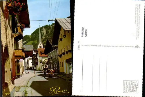 720480 Rauris Ortsmotiv mit Kirche Kühe Rinder Reklame Eskimo