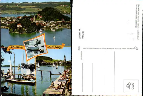 720490 Mehrbild AK Mattsee b. Salzburg Badeufer Segelboote