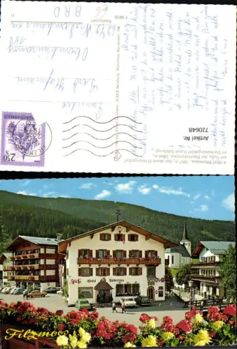 720648 Filzmoos Hotel Hubertus Ortsmotiv m. Kirche VW Käfer