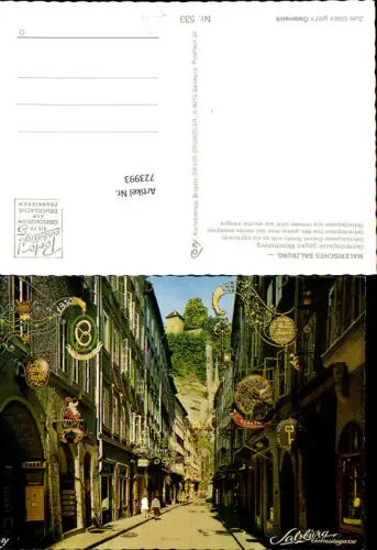 723993 Salzburg Getreidegasse geg. Mönchsberg
