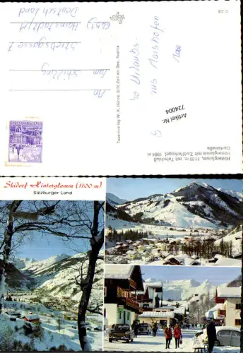 724004 Mehrbild AK Hinterglemm Saalbach-Hinterglemm mit Zwölferkogel Dorfstraße im Winter