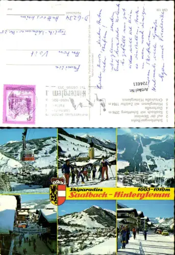 724011 Mehrbild AK Saalbach-Hinterglemm Wintersport Seilbahn Ortsmotiv