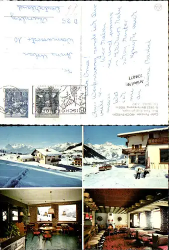 724077 Mehrbild AK Werfenweng Cafe Pension Hochthron im Winter u. Inneres