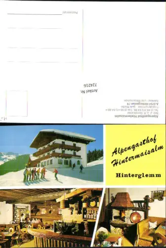 724216 Hinterglemm Alpengasthof Hintermaisalm Gemeinde Saalbach-Hinterglemm Bez. Zell am See