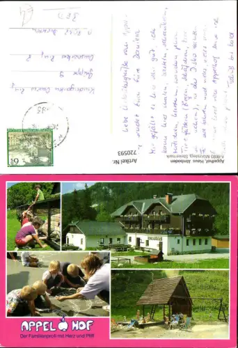 720593 Mehrbild AK Mürzsteg Appelhof Haus Almboden Kinder Spielplatz Schafe