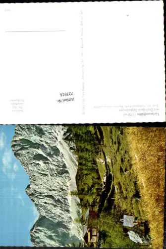 723916 Ramsau a. Dachstein Türlwandhütte mit Dachstein-Südwänden Maler Künstler im Vordergrund