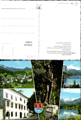 723930 Mehrbild AK Bad Aussee Erzherzog-Johann-Denkmal im Kurpark Kammerhof Altaussee