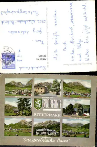 723935 Mehrbild AK Gröbming Totale Hauptplatz Michaelerberg-Haus Häuserl im Wald