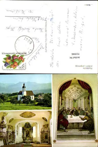 723946 Mehrbild AK Langenegg Pfarrkirche Altar Gemälde u. Ansicht