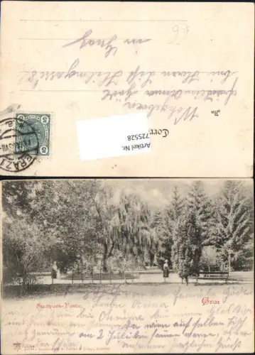 725528 tolle AK Graz Stadtpark Partie 1900