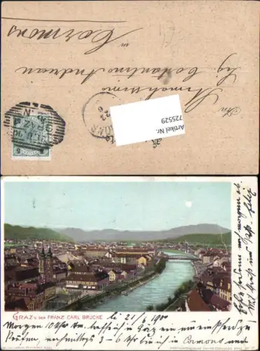 725529 Graz von der Franz Carl Brücke pub Senefelder 1900 Stp. Cormons