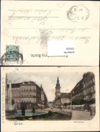 725535 Graz Herrengasse Straßenansicht 1899 Stp. Jauernig