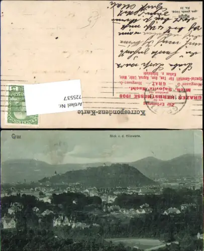725537 Graz von der Hilmwarte Stp. Grazer Herbstmesse 1908