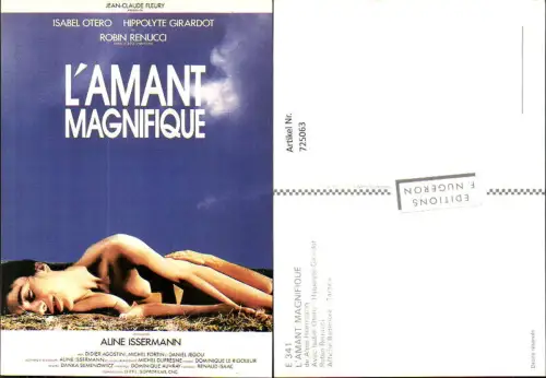 725063 Film Reklame L Amant Magnifique Aline Issermann Isabel Otero Hippolyte Girardot Robin Renucci Affiche Baltimore T