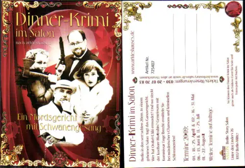 725407 Reklame Dinner-Krimi im Salon Berlin Story Salon Theater Ein Mordsgericht mit Schwanengesang