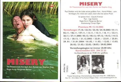 725411 Reklame Misery Claudia Krämer Ingo Seeckts Margarete Berner Theater Berlin