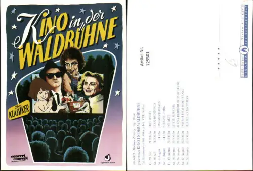 725501 Film Reklame Kino in der Waldbühne Berlin Free Willy Little Buddha The Blues Brothers