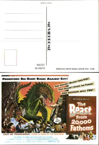 725768 Film Reklame The Beast from 20000 Fathoms Paul Christian Paula Raymond Cecil Kellaway