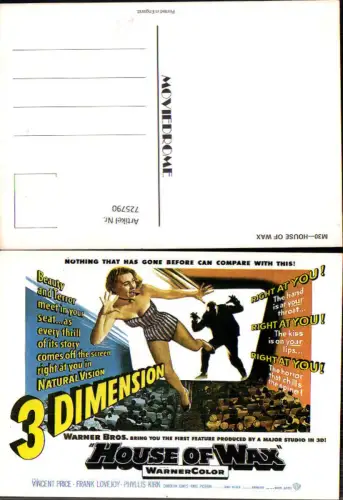 725790 Film Reklame House of Wax Vincent Price Frank Lovejoy Phyllis Kirk