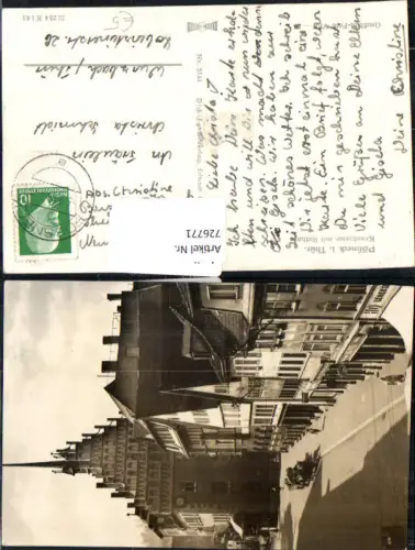 726771 Pößneck i. Thür. Krautgasse mit Rathaus Bez. Saale-Orla-Kreis