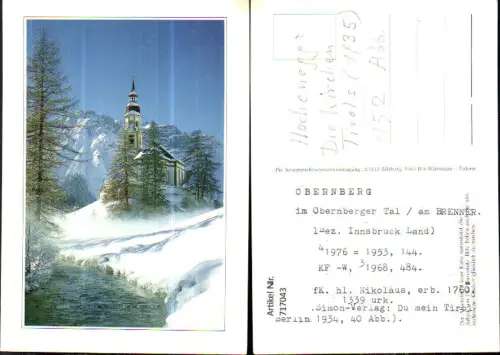 717043 Obernberg am Brenner Kirche im Winter
