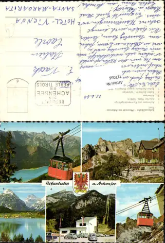 717056 Mehrbild AK Rofanbahn u. Achensee Maurach am Achensee Erfurter Hütte VW Käfer Seilbahn