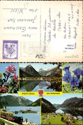 717094 Mehrbild AK Pertisau am Achensee Schiff Dampfer Dampflock Enzian