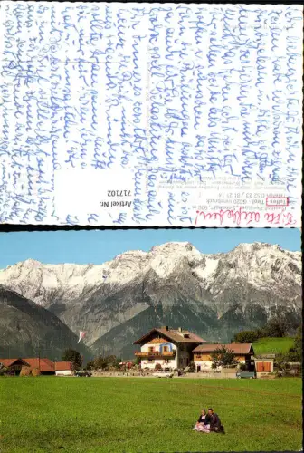 717102 Tulfes Tirol Gasthof Pension Sonnhof Paar auf Wiese im Vordergrund
