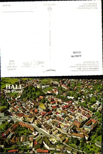 717106 Fliegeraufnahme Hall in Tirol pub Alpine Luftbild FÖ 64133