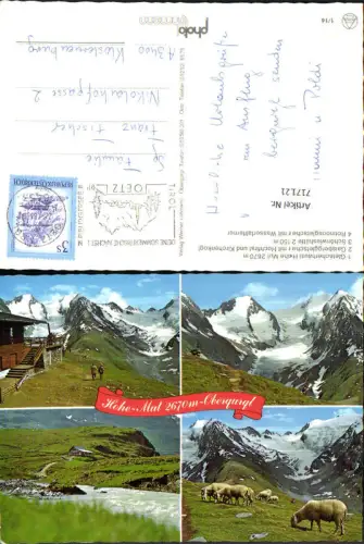 717121 Mehrbild AK Hohe Mut Obergurgl Gletscherhäusl Gaisberggletscher Schönwieshütte Schafe