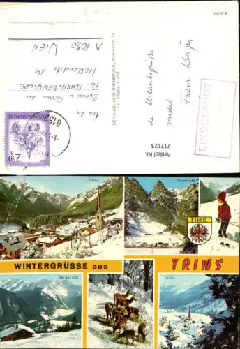 717123 Mehrbild AK Trins Gschnitz Bergeralm Wildfütterung Wintersport