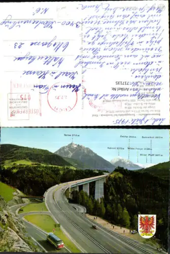 717135 Europabrücke Schönberg im Stubaital Brennerautobahn Blick zur Serles u. Habicht